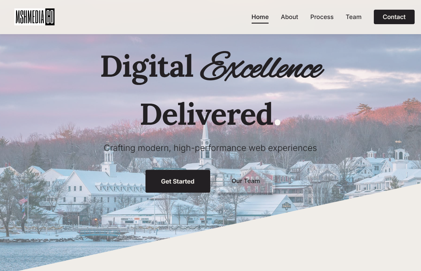 Responsive website design example with clean interface